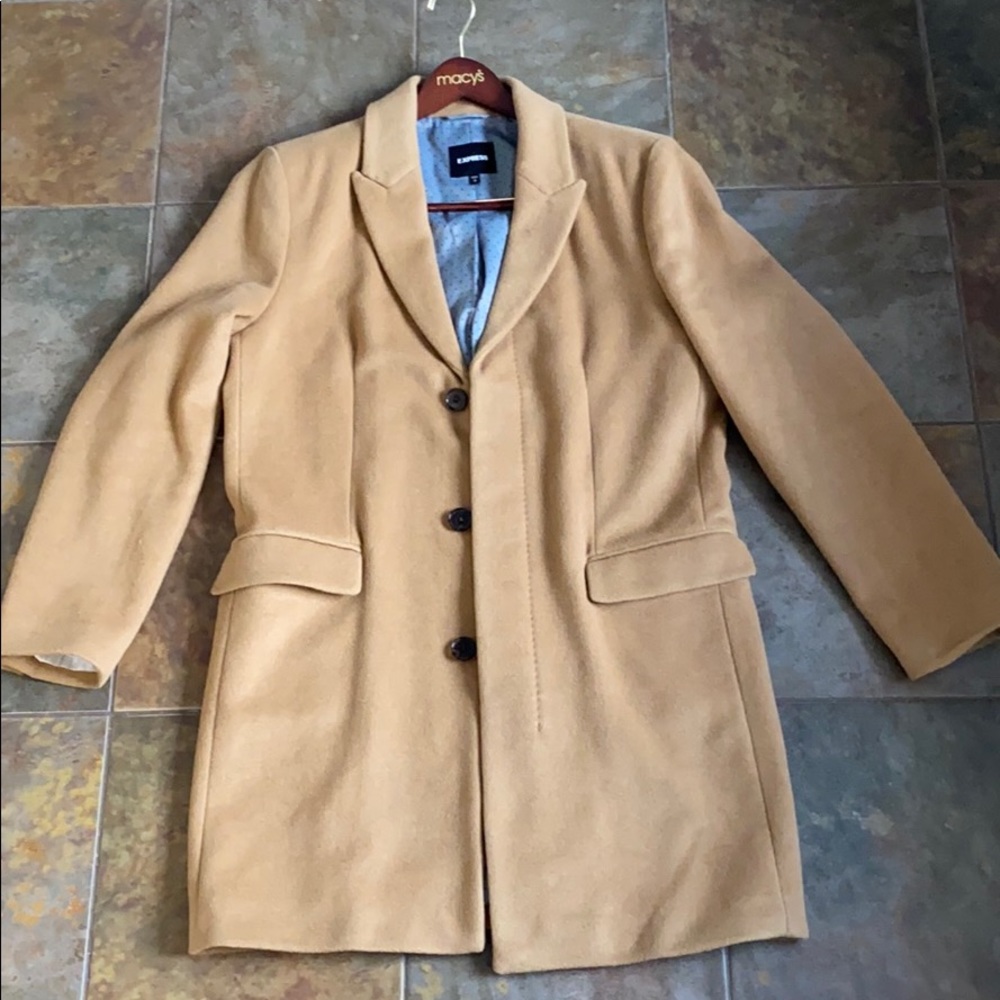 Express Camel Wool Blend Top Coat Men’s Medium